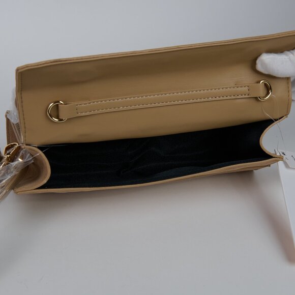 Aqua Tan Suede Rectangle Crossbody/Clutch - NWT - Picture 6 of 6